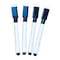 Ashley Productions Smart Poly Dry Erase Markers with Eraser, Fine Tip, Black, 24PK 50116 - alternate 2